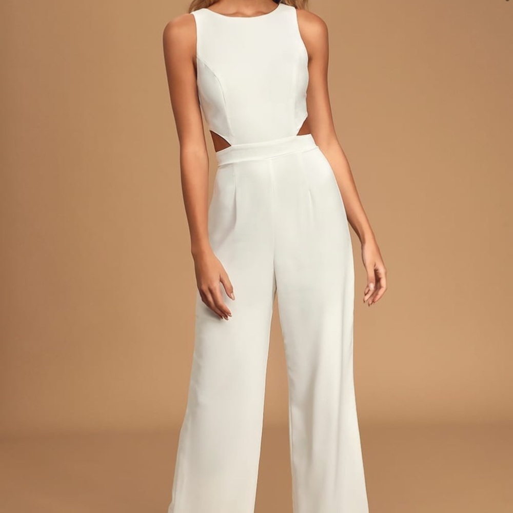 Lulu’s Moments to Remember white jumpsuit NWT